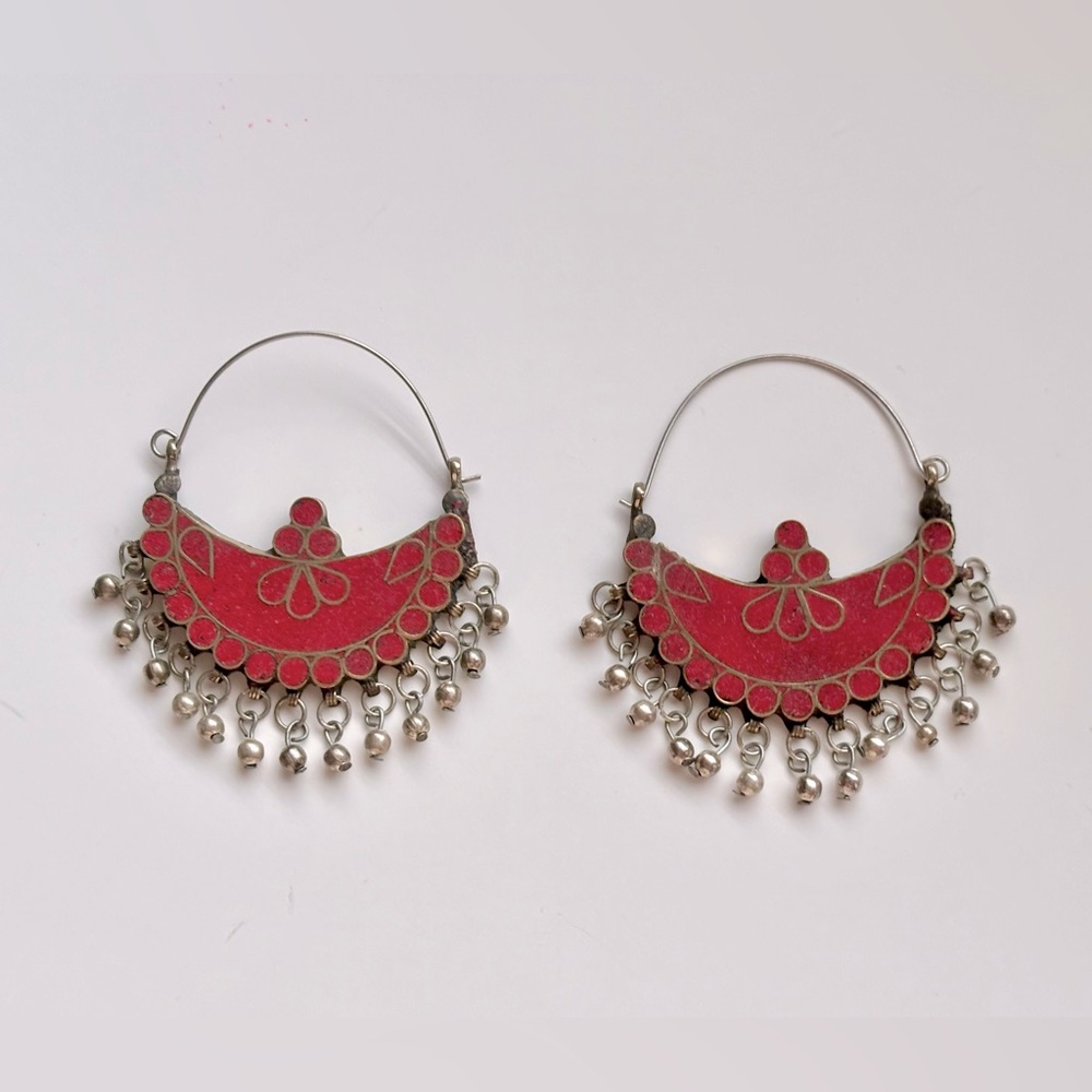 🎁 Tribal Red Bohemian Vintage Earrings